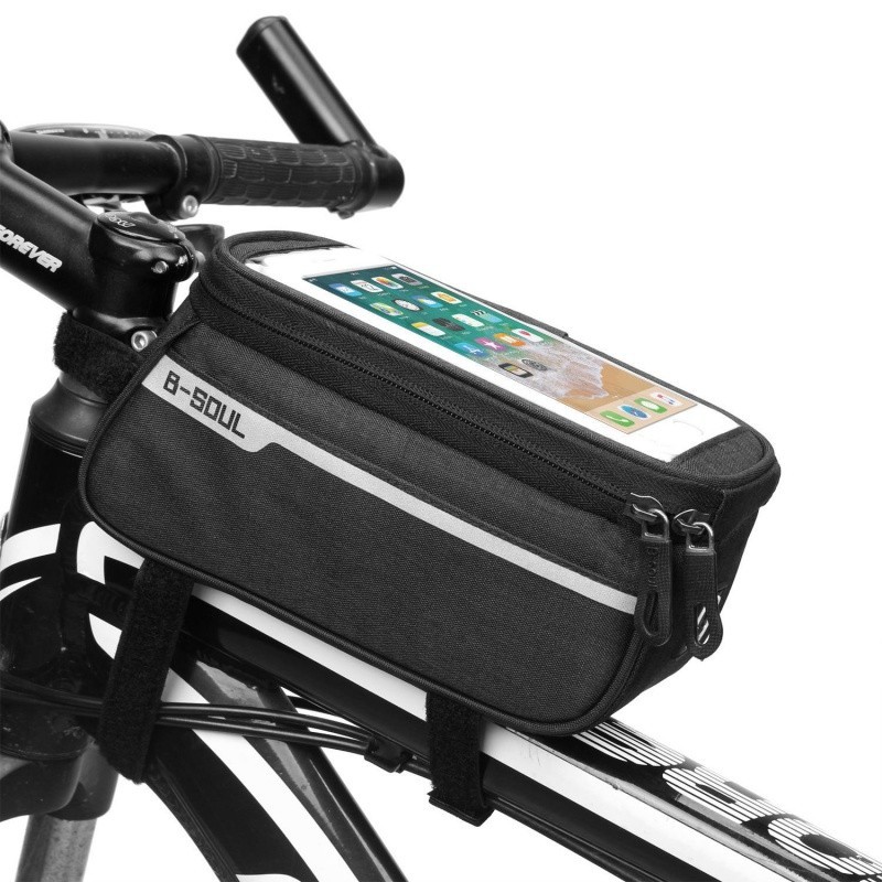 Bike Phone Holder Bag Top Tube Waterproof Frame Pouch  Reflective Front Top Fram