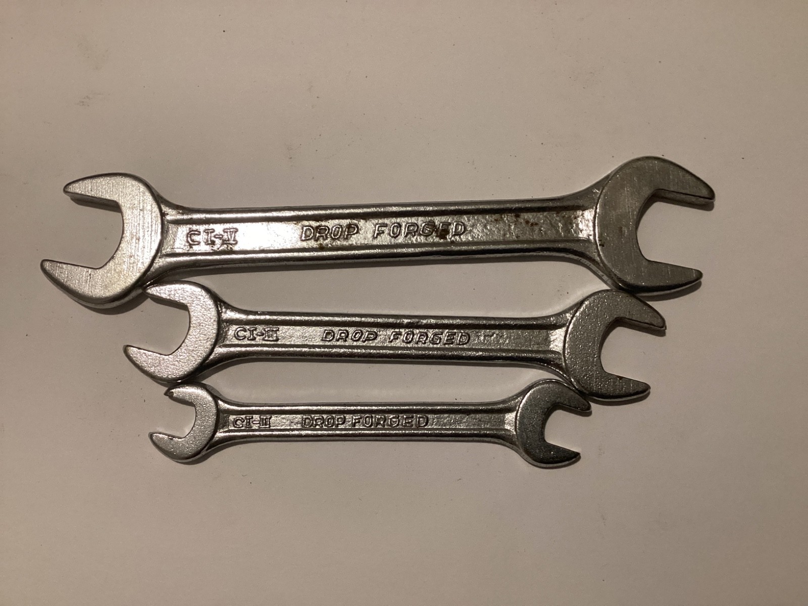 Drop forged, double open end spanner, sizes 16 17 ,12 13,8 9 ff