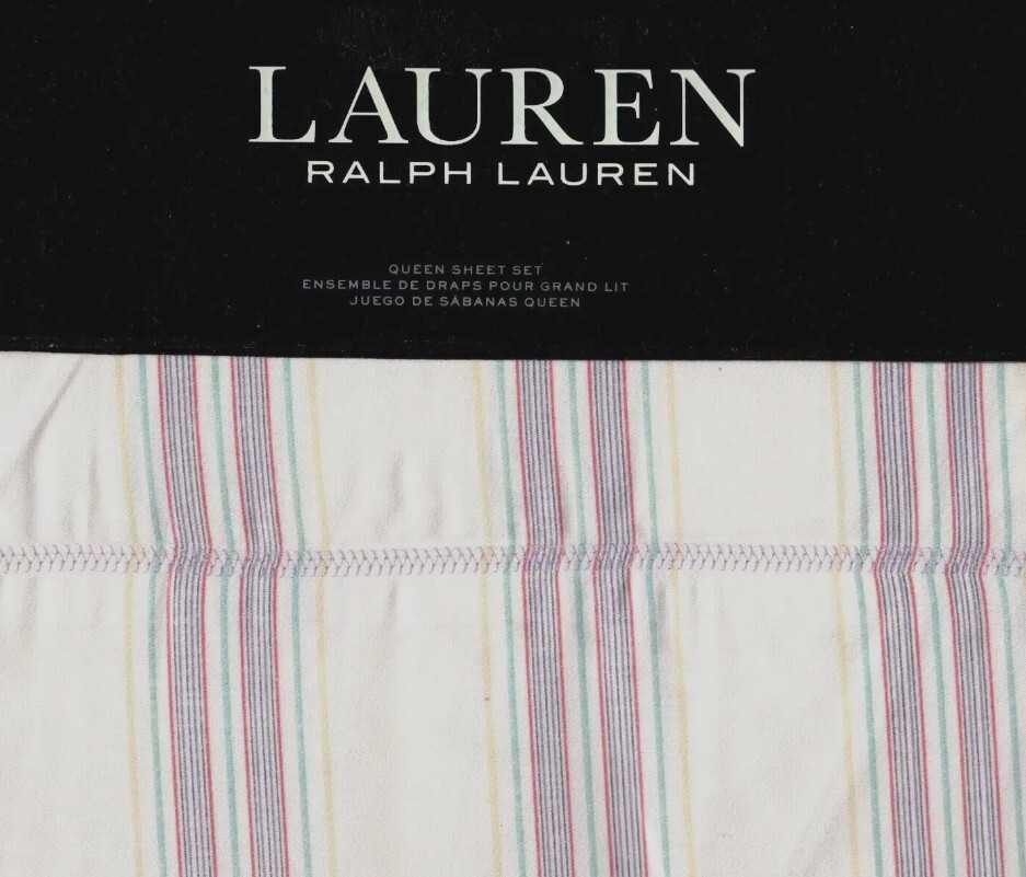 Brand New Ralph Lauren 4pc Queen Sheet Set Stripe