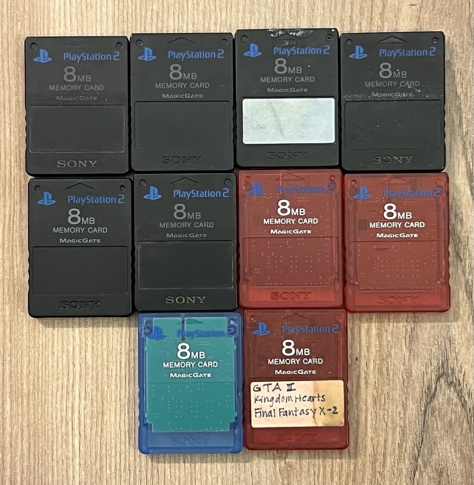 Lot Of 10 Sony Playstation 2 PS2 Original OEM 8MB Memory Cards Authentic Tested