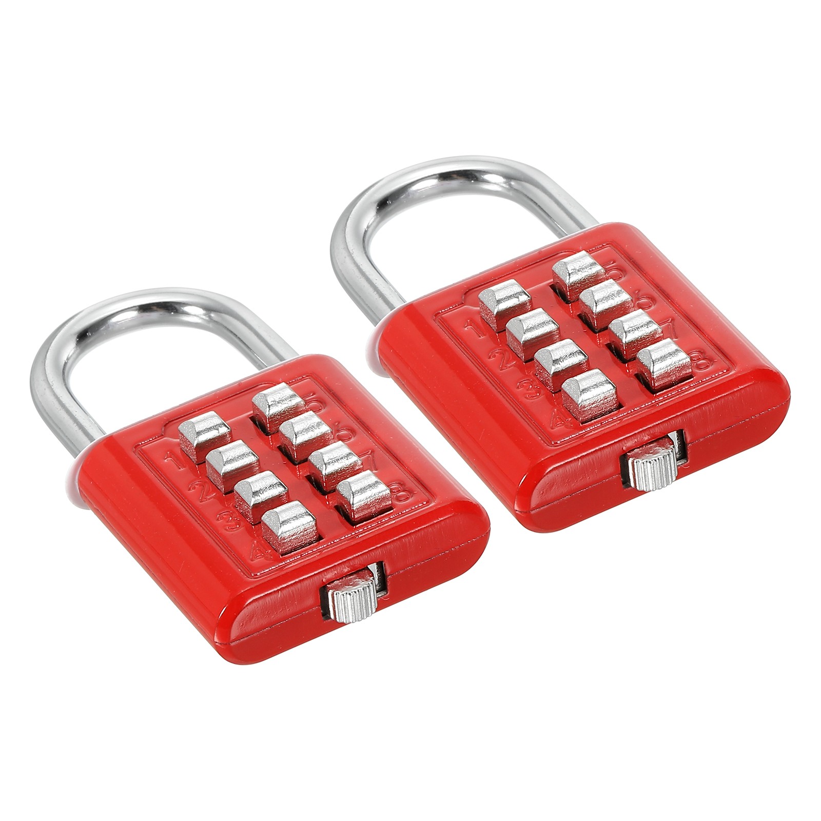 8 Digit Button Combination Padlock 2pack 4 Digit Locking Mechanism Lock Red