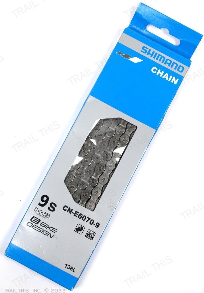 Shimano CN-E6070-9 9-Speed E-Bike Chain 138-Links HG Gray 138L
