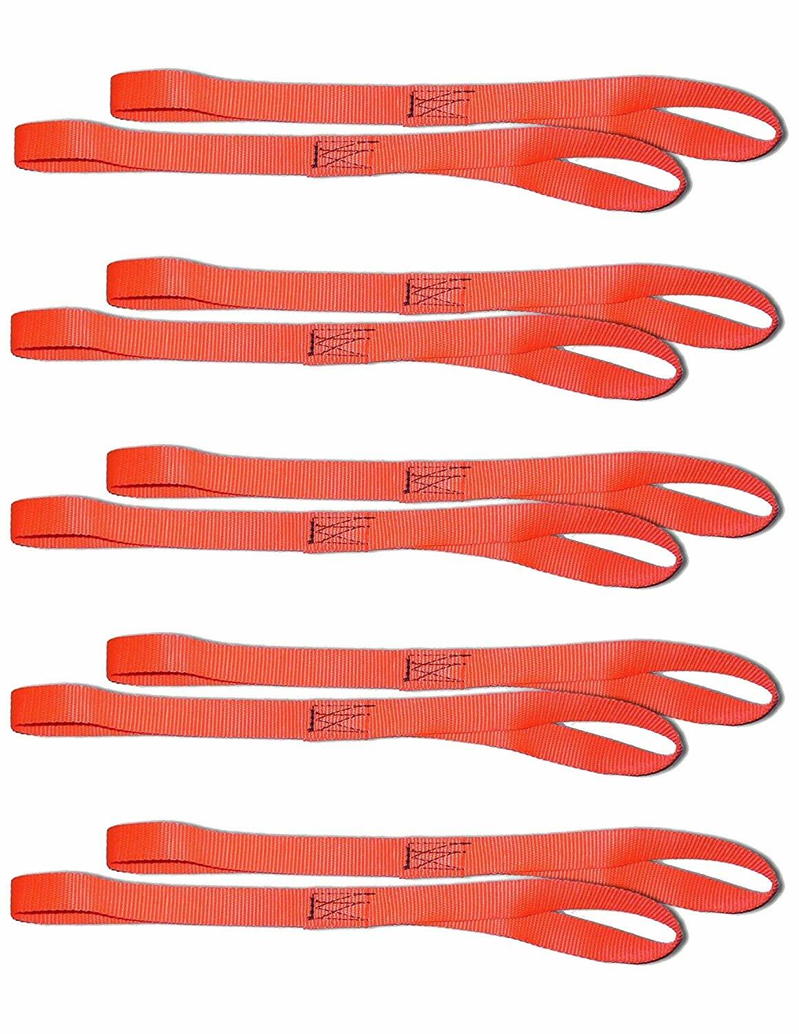 10x Motorcycle Soft Tie Downs 18" Orange Handlebar ATV Dirt Bike Transport Set