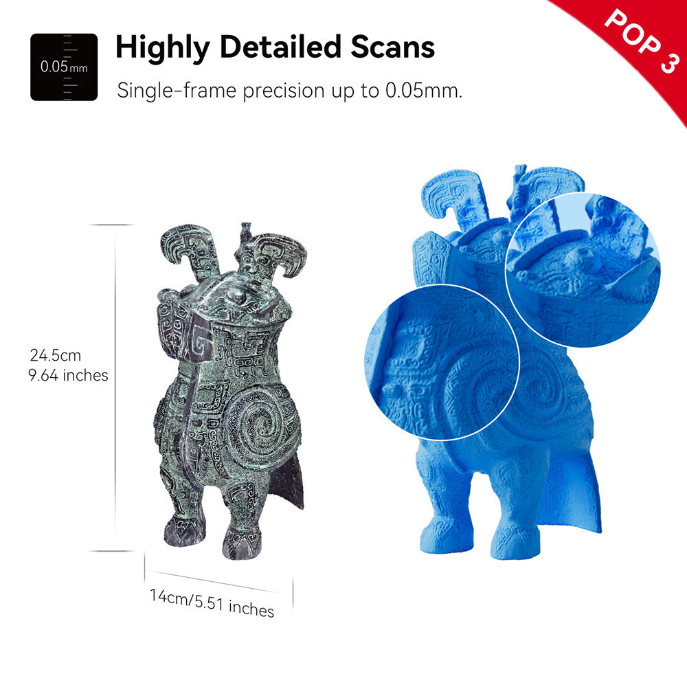 Revopoint Handheld 3D Scanner POP 3 POP 2 0.05 mm Precision for 3D Printing