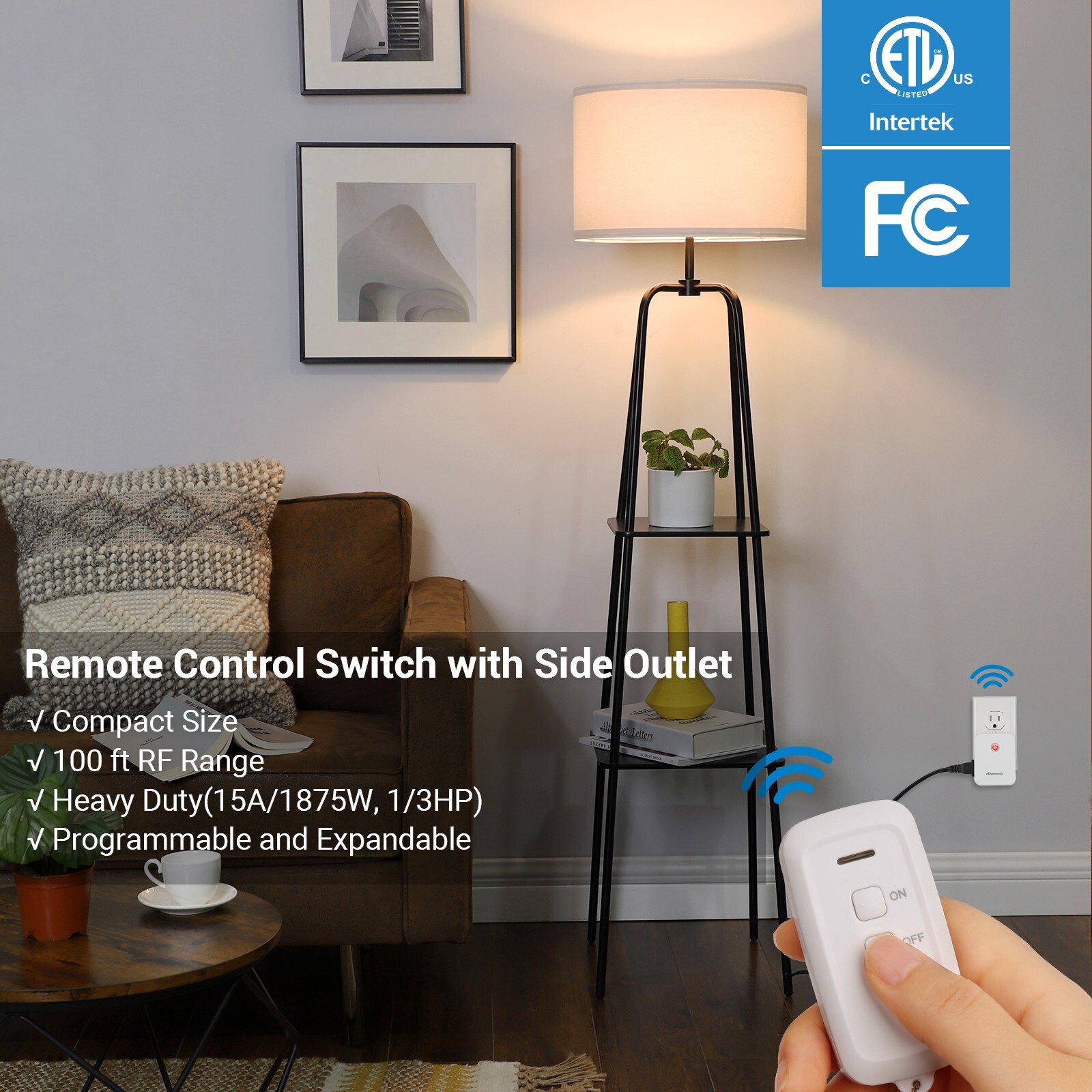 DEWENWILS Remote Control Outlet with 2 Remotes, Remotely Turn on/off Light