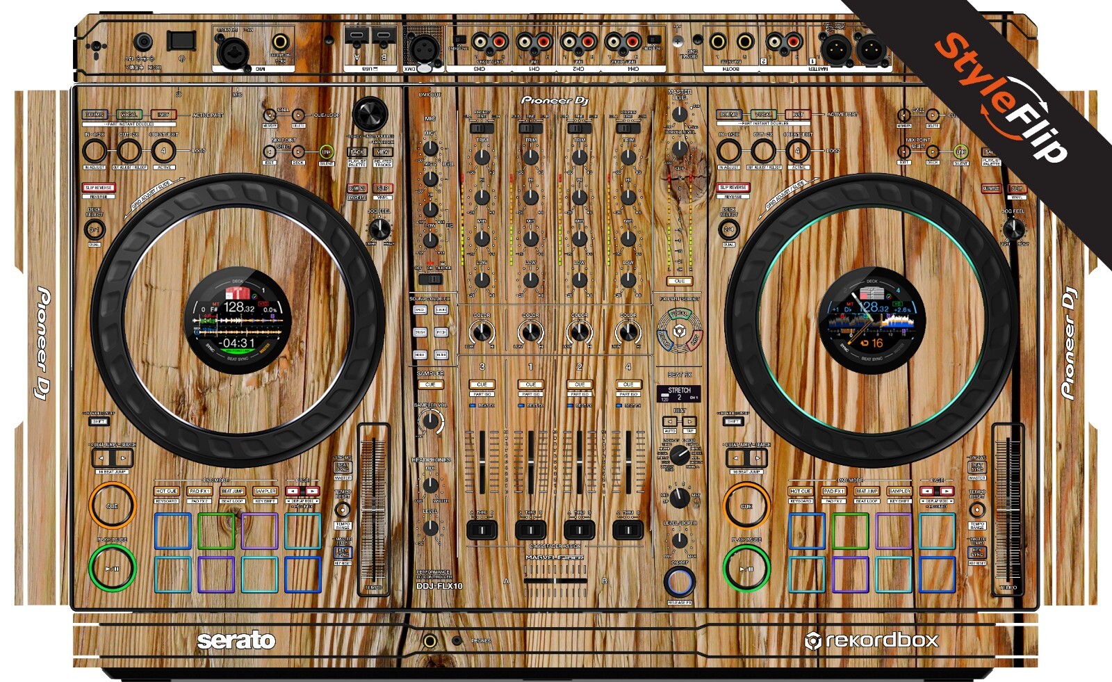 Pioneer DDJ-FLX10 Skin | Wood 4 | Protective Decal | StyleFlip Skins