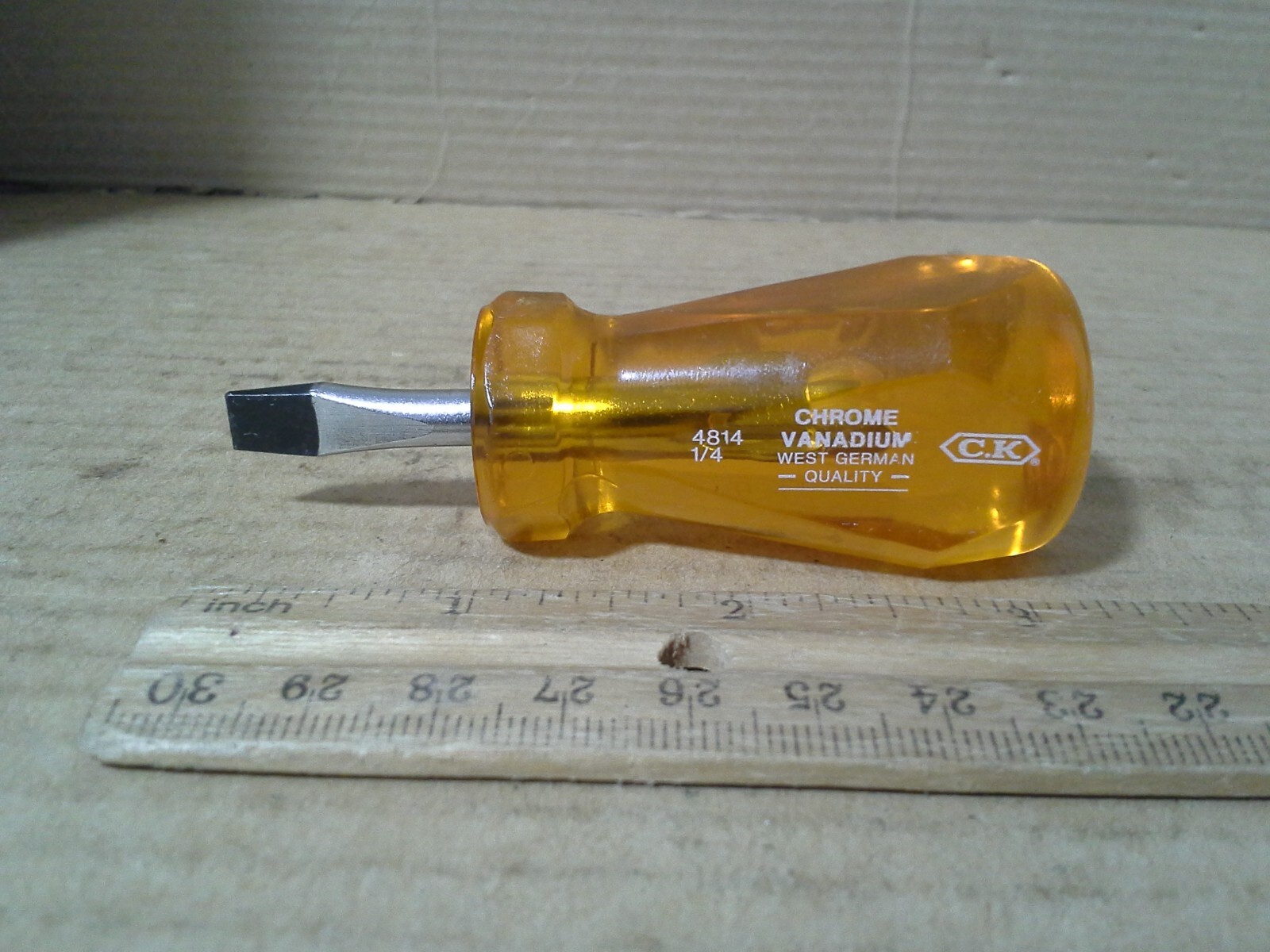 C.K 4814 1/4 Chrome Vanadium Stubby Screwdriver Made in West Germany , VGC