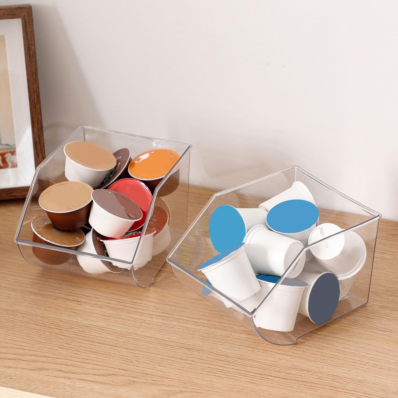 3 Pack Coffee Pod Basket, Cream / Clear