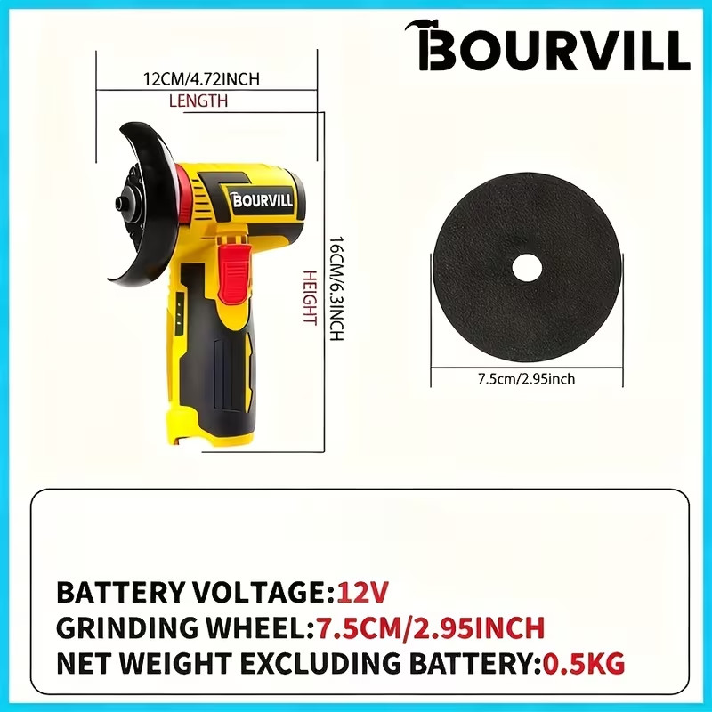 Rechargeable Mini Angle Grinder with a 12V Cordless Lithium Battery