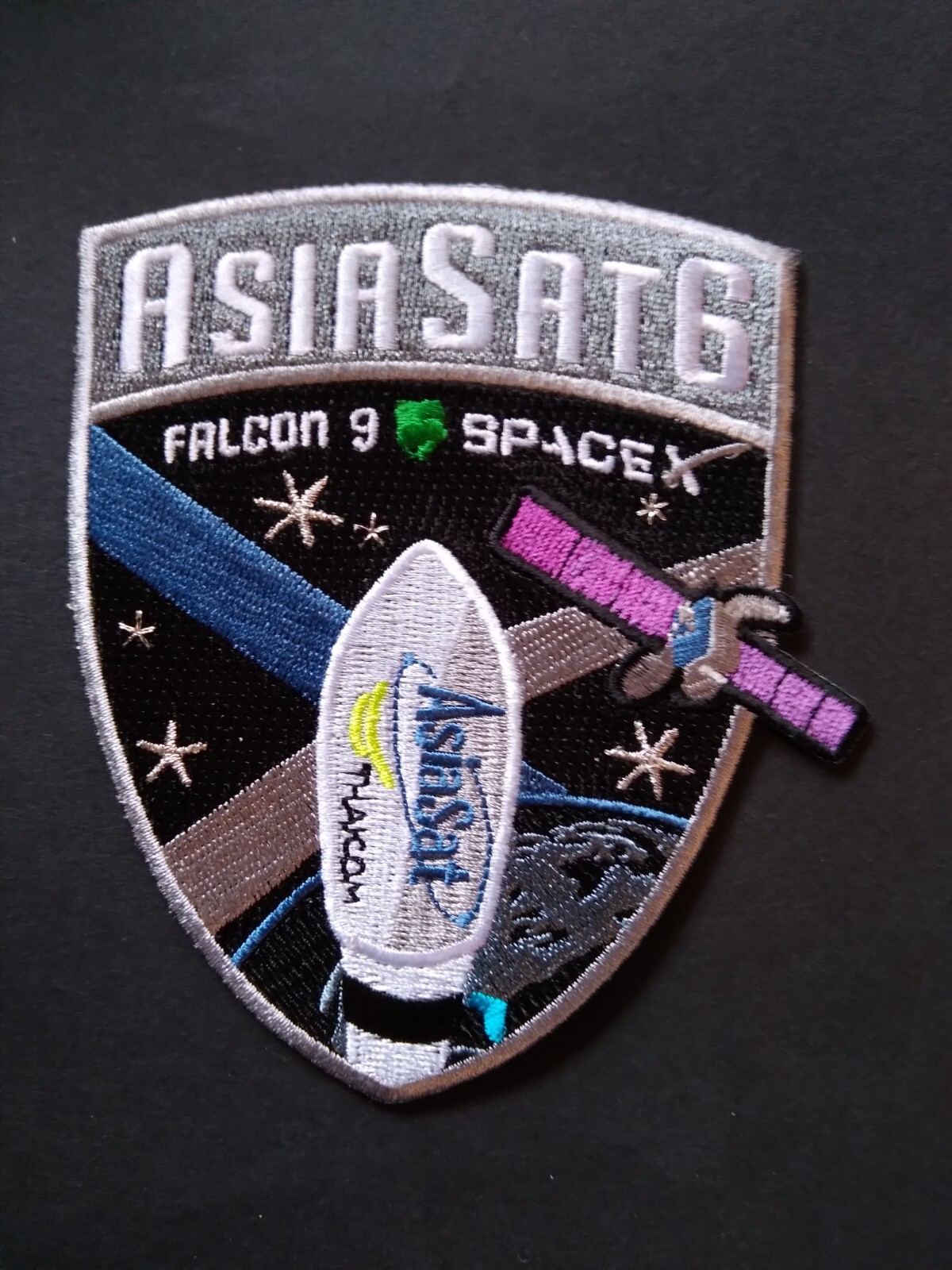Spacex Authentic Aisa Sat 6 Mission Patch
