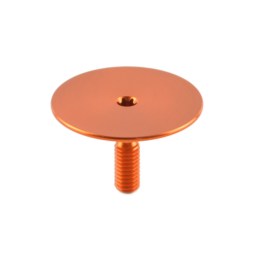 OMNI Racer WORLDS LIGHTEST Alloy Headset Top Cap & Bolt: JUST 3.4 grams!! ORANGE
