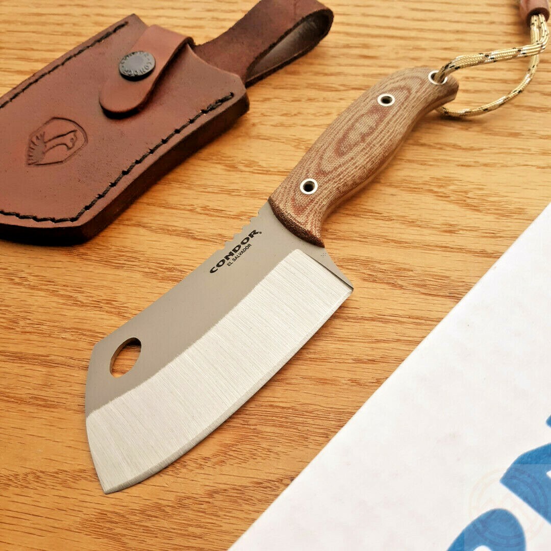 Condor Primal Cleaver Fixed Knife 4.9" 1095HC Steel Blade Micarta Handle 20114HC