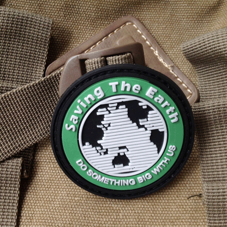SAVING THE EARTH PATCHES 3D PVC USA ARMY BADGE TACTICAL PATCH