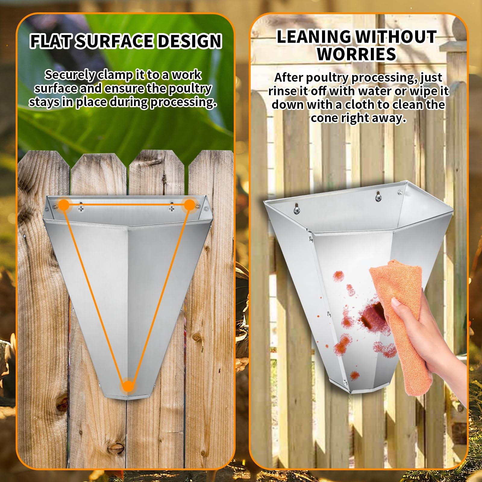 Large Chicken Cone Butchering Stainless Kill Poultry Processing 8lb Equipment