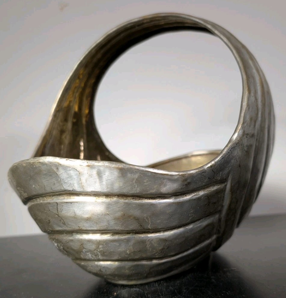 Handcrafted By Goldinger Silversmiths Basket Hammered Pattern Beautiful