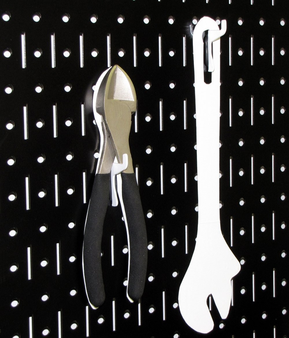 Narrow Pegboard Rack 8x32 Inch Black Metal Pegboard Runner Tool Board Panel