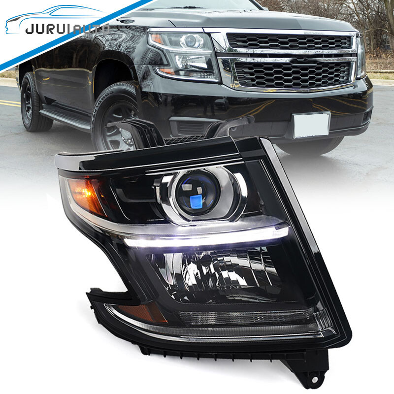 Passenger Headlight For 2015-2020 Chevy Tahoe Suburban Halogen Projector Lamp RH