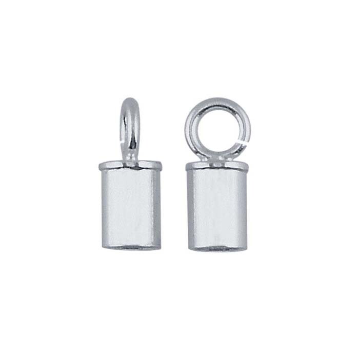 (pack of 4) Sterling Silver End Cap 9.8mm