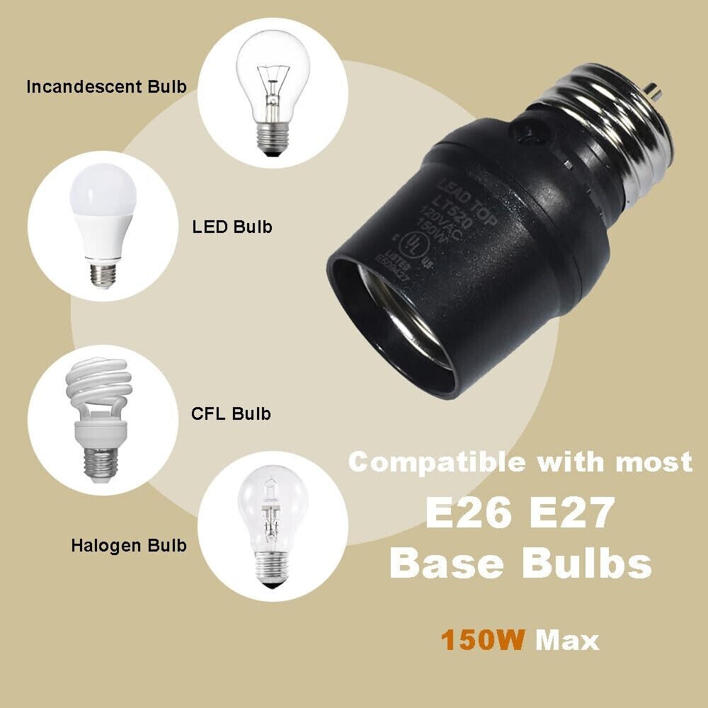 2-Pack Sensor Automatic Dusk to Dawn Light Socket E26 E27 for Outdoor Lighting