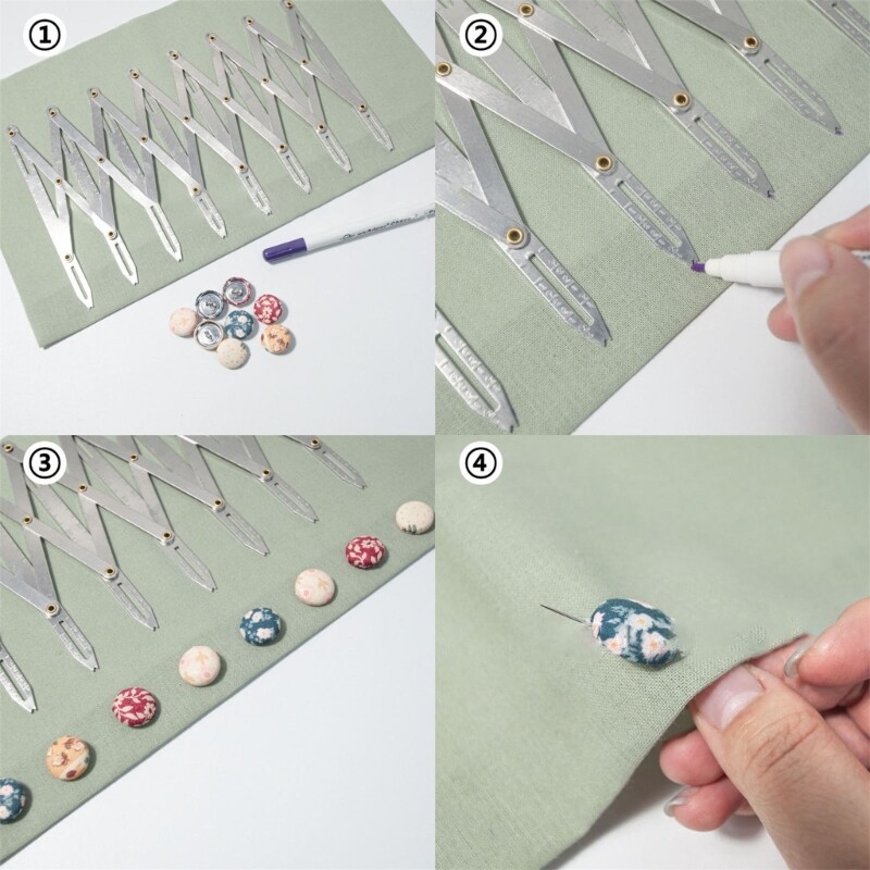 Expanding Button Guide Equal Space Divider Expandable Sewing Tool Button Gauge