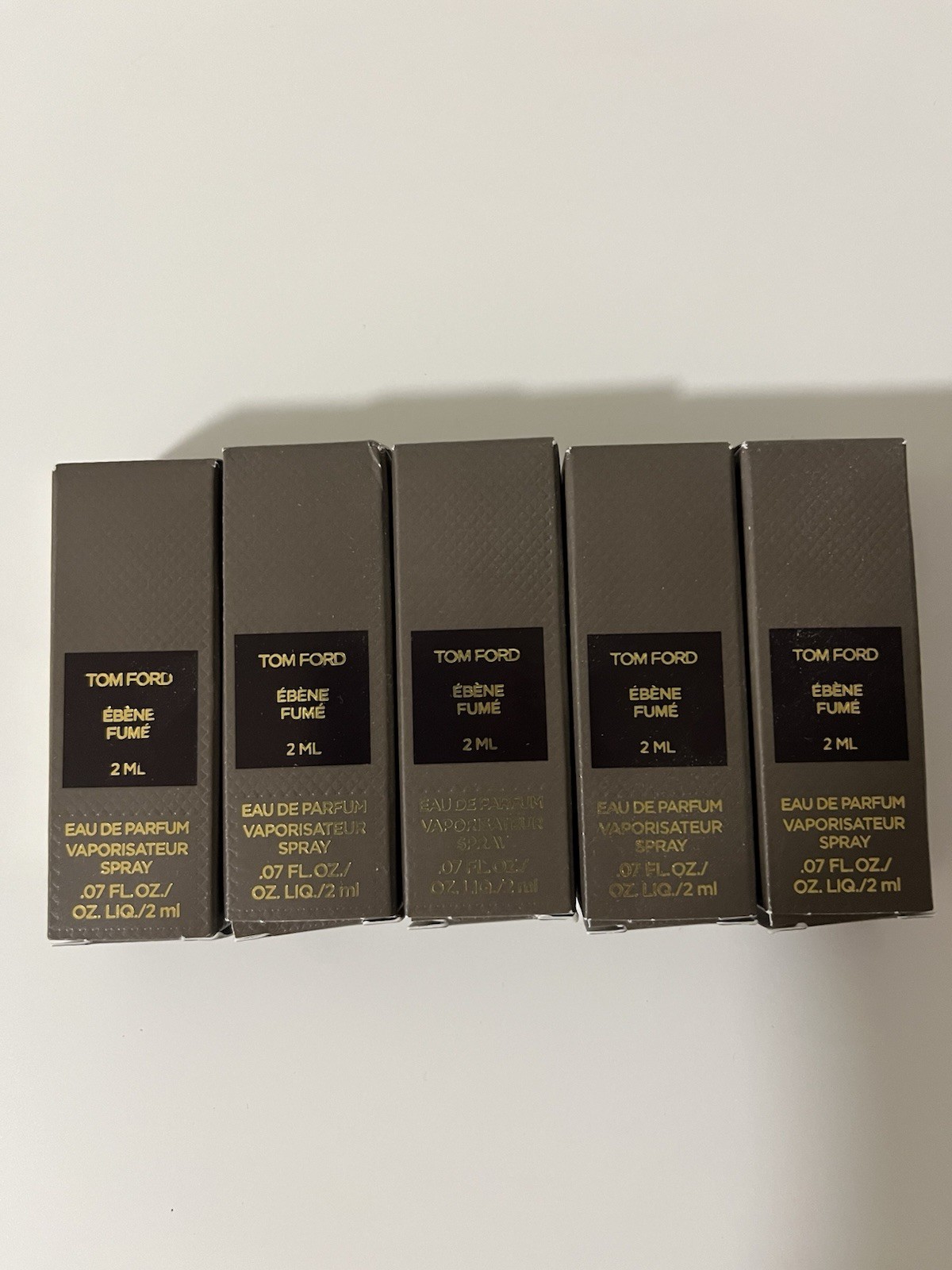 Lot X5 Tom Ford Ebene Fume Eau de Parfum 2 ml / .07 fl oz  Sample Sprays New