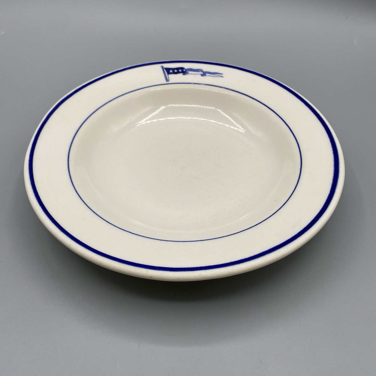 US Navy Captains Mess 4 Star Pennant 9" Wide Rim Soup Bowl Shenango China