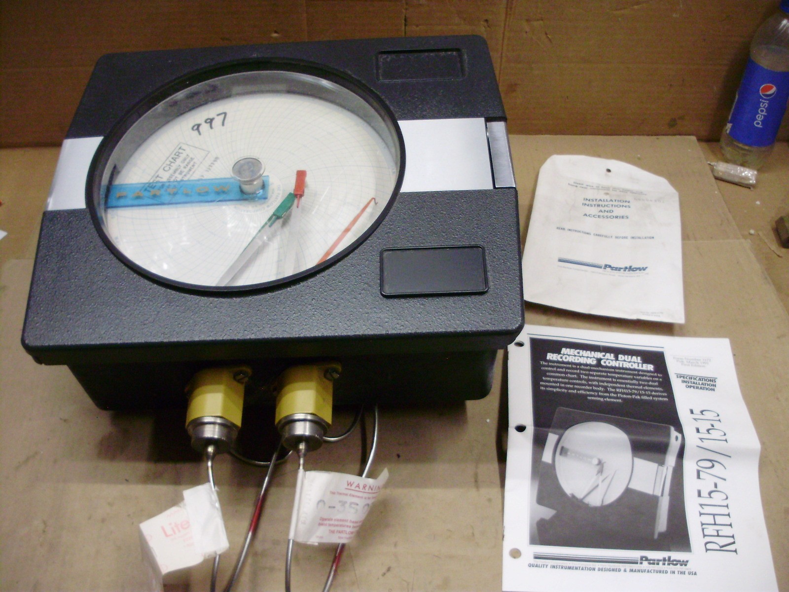 Partlow RF15 RFH15-79-15-15 Dual Temperature 24 Hour Chart Recorder, 0-350 Degre