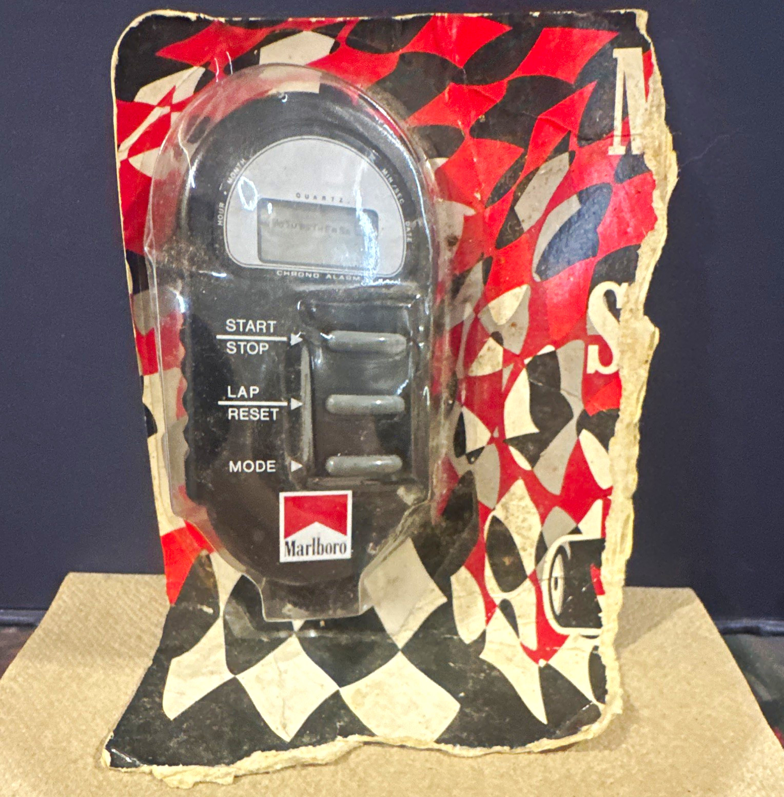 Marlboro Quartz Chronograph Stopwatch Timer w/ Alarm, Black Plastic