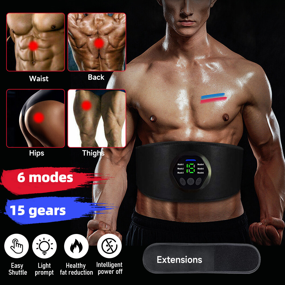 EMS Abdominal Muscle Toning Trainer ABS Stimulator Toner Fitness Binder Gym Belt