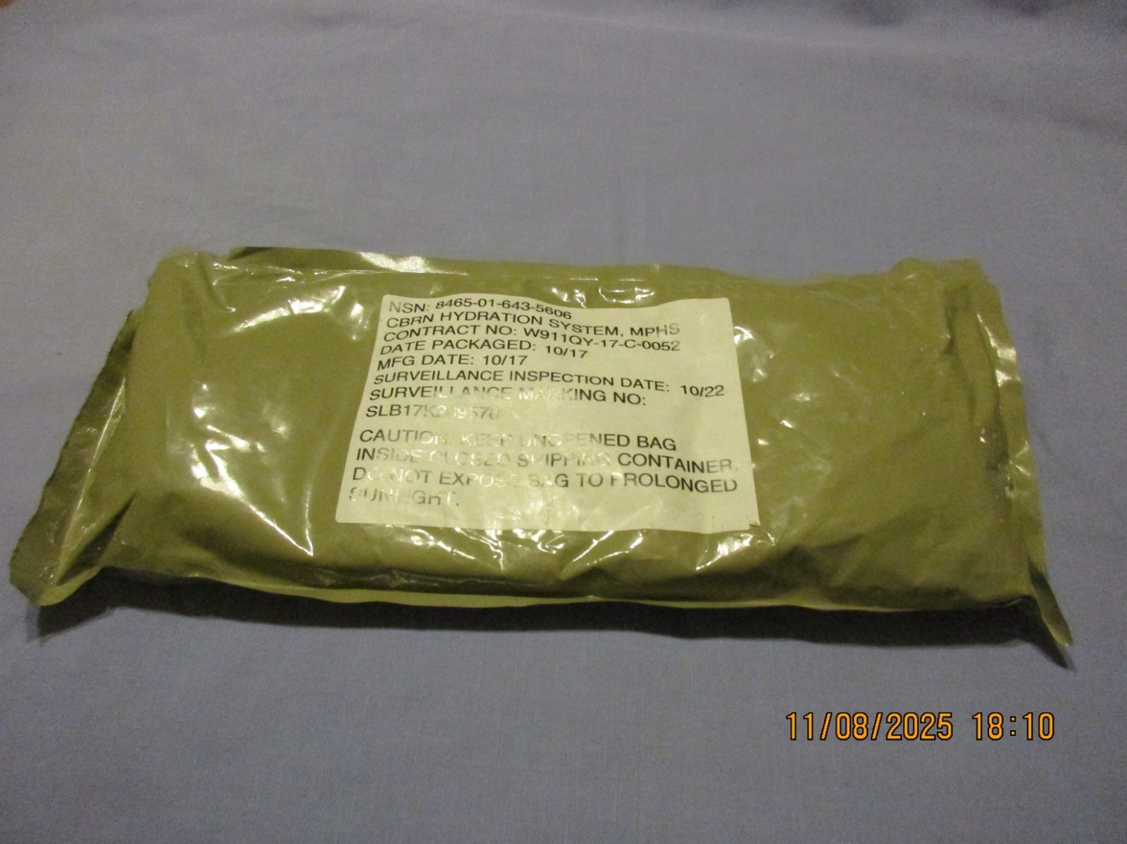 NEW CBRN HYDRATION SYSTEM, MPHS (NSN: 8465-01-643-5606) sealed never used vg