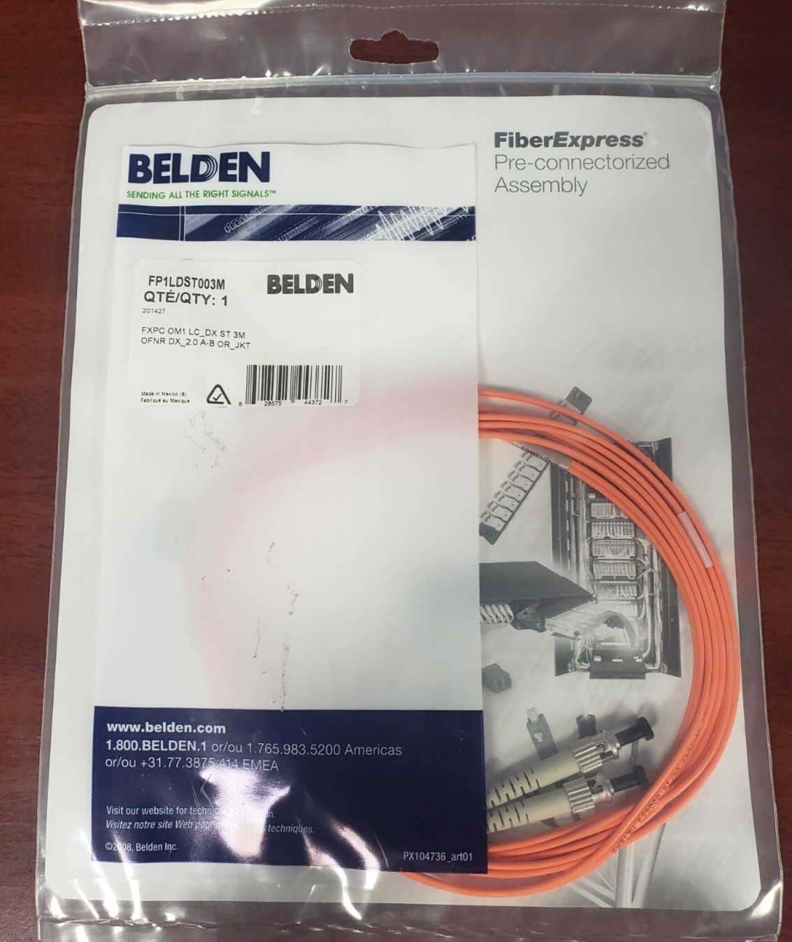 Belden FP1LDST003M FiberExpress OM1 Duplex LC-ST Patch Cable 3M Riser