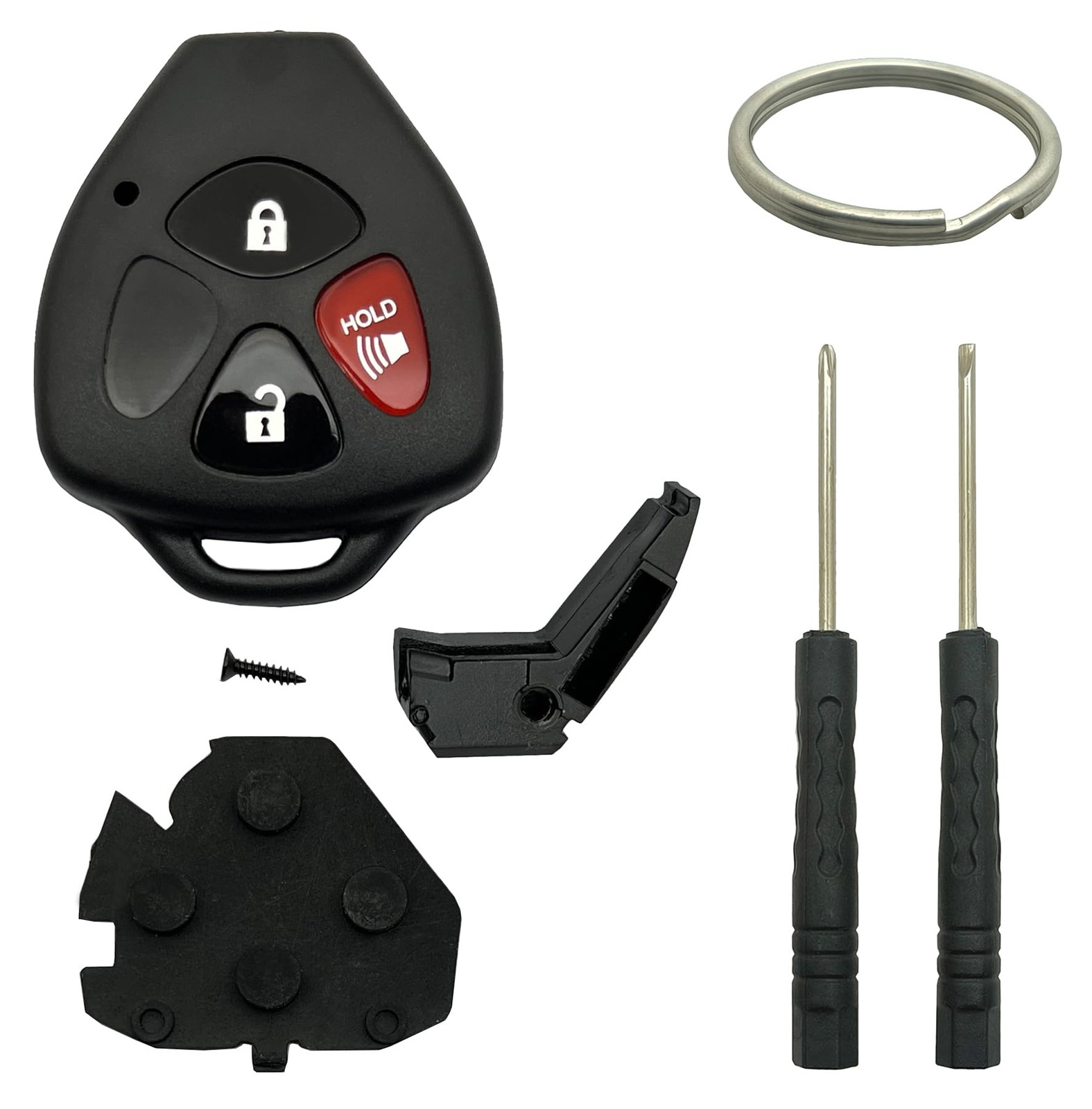 Key Fob Shell Case Replacement Fits for Toyota 4Runner Corolla Matrix Black