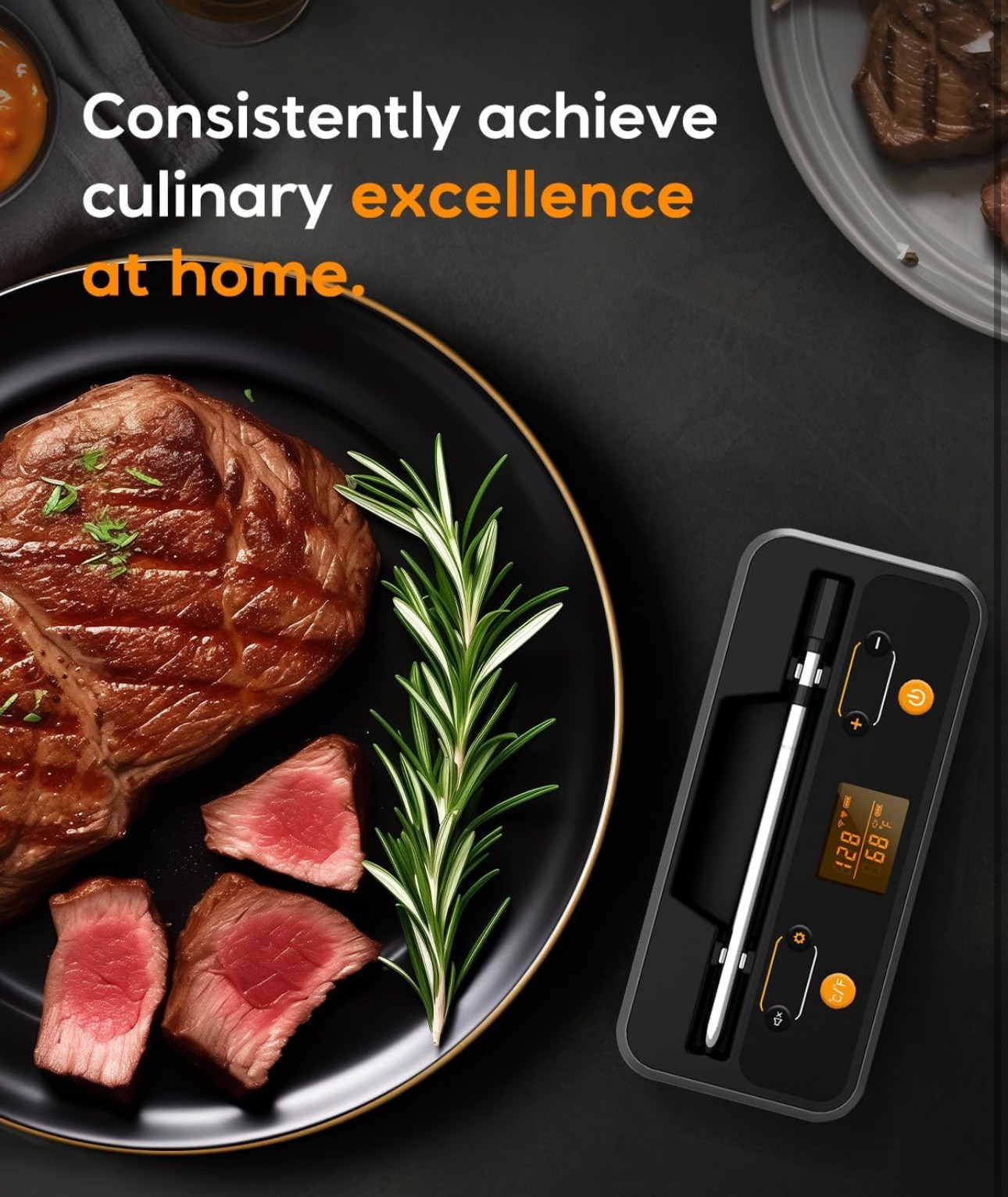 Smart Wireless Meat Thermometer Digital - Bluetooth Meat Thermometer for Grill