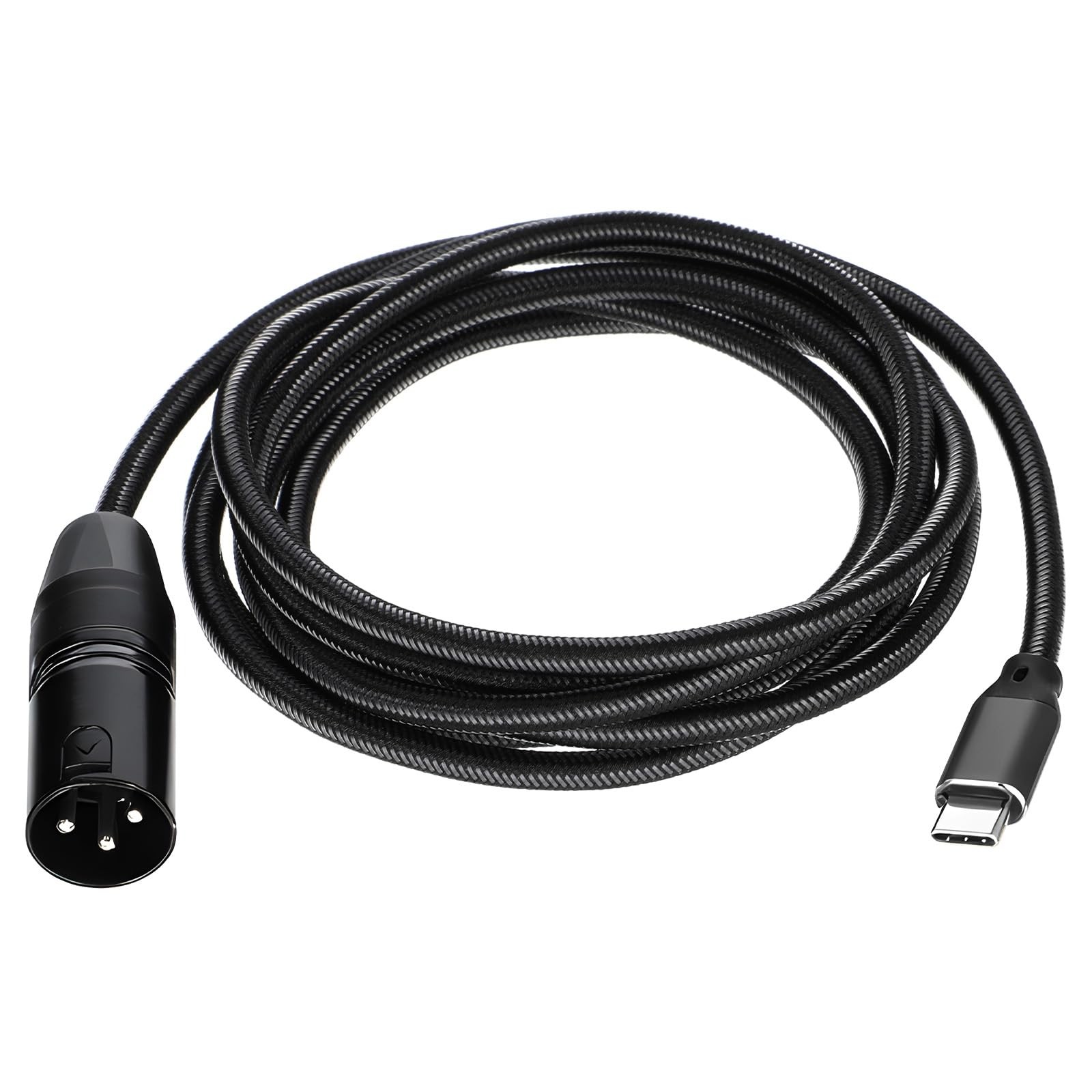 USB Type C to XLR Cable, 6.6 FT USB C to XLR Male Converter Adapter Cable Bla...