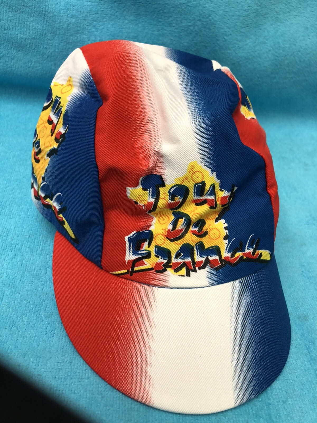 Vintage TOUR De FRANCE Cycling Hat Cap BICYCLE Race CAP-IT-ALL