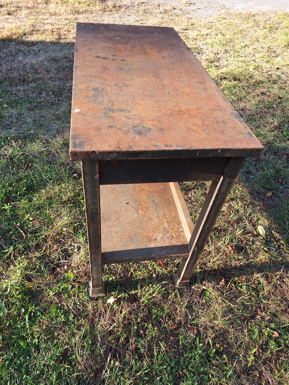 Table bench Industrial Workshop Workbench Shop Vintage Green Paint