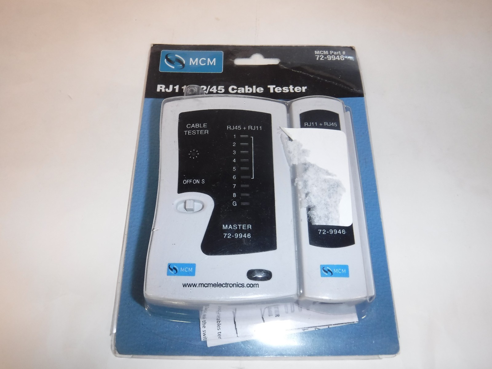 Network Cable Tester For Rj-45 And Rj-11 Cables 72-9946(P)