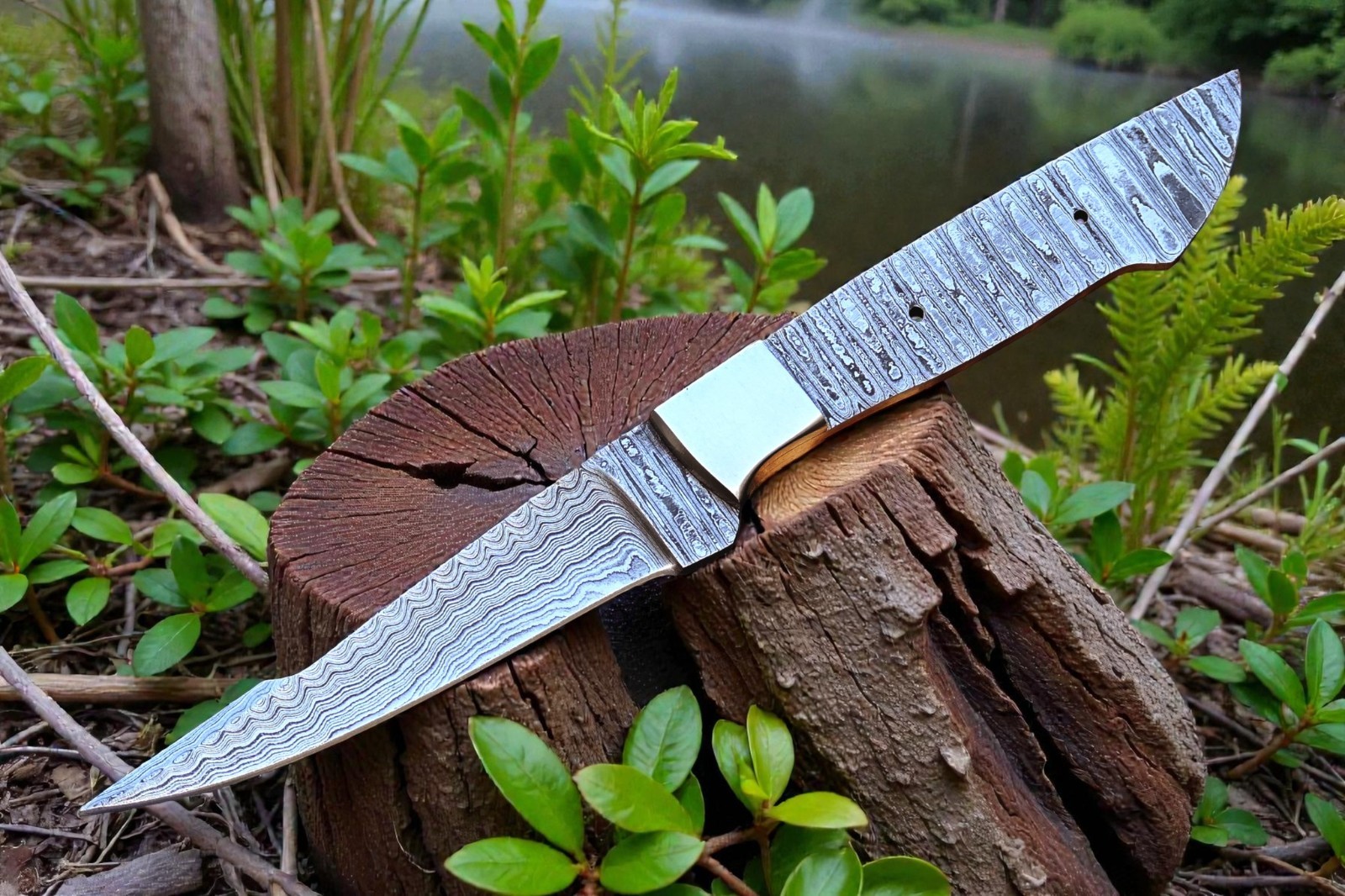 CUSTOM HAND FORGED DAMASCUS STEEL BLANK BLADE STEAK CHEF KNIFE 2863