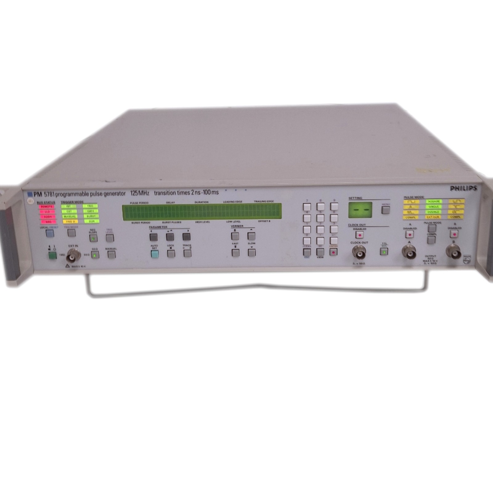 Philips PM5781 Programmable Pulse Generator, 125MHz, 2U Rack, 120VAC, GPIB