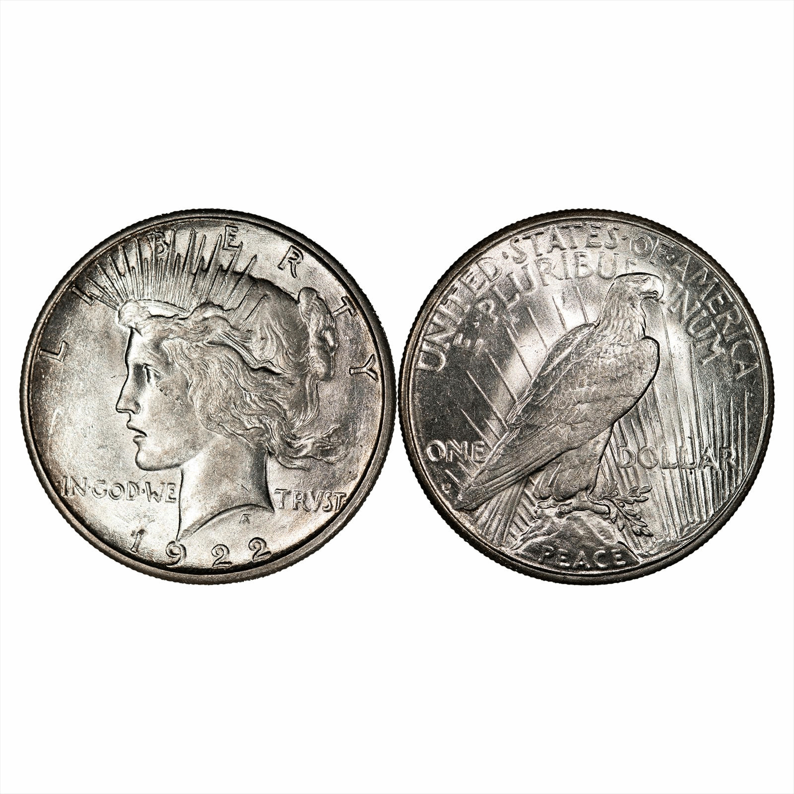 1922S Silver Peace Dollar $1 Raw