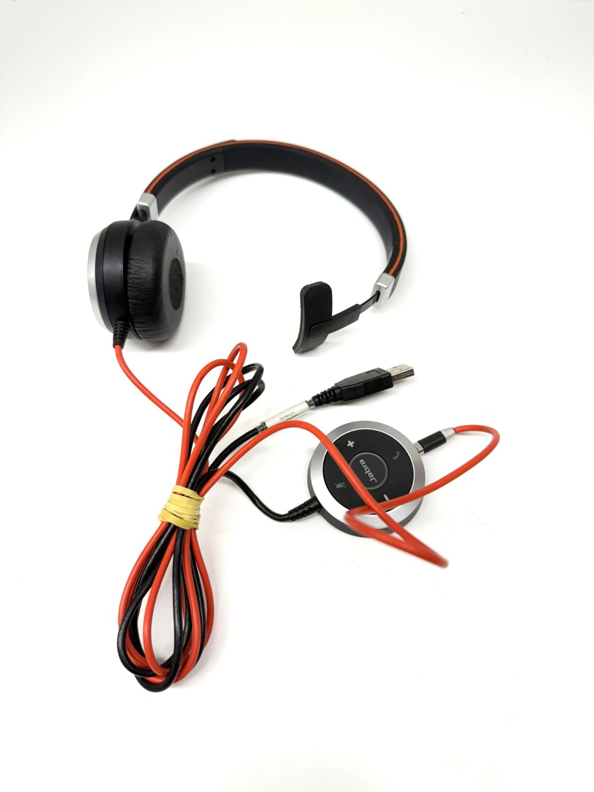 Jabra Evolve 40 Mono Wired Headset Black Red USB ENC010 Controller