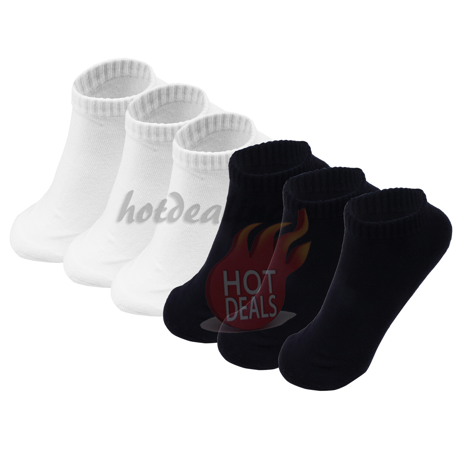 6/12 Pairs Women Ankle Low Cut No Show Sports Socks Cushioned Cotton Size:9-11