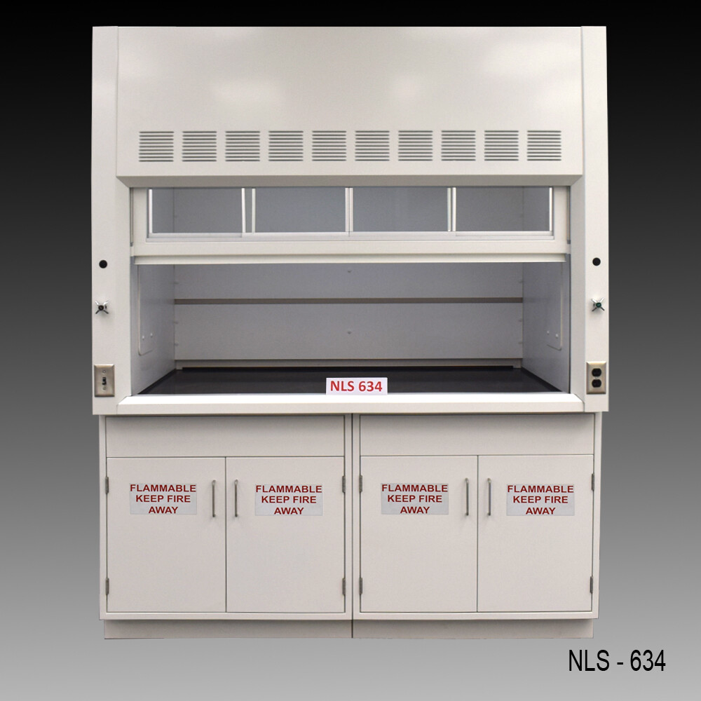 6' x 4' Laboratory Fume Hood Exhaust w/ Flammable Storage / E2-691