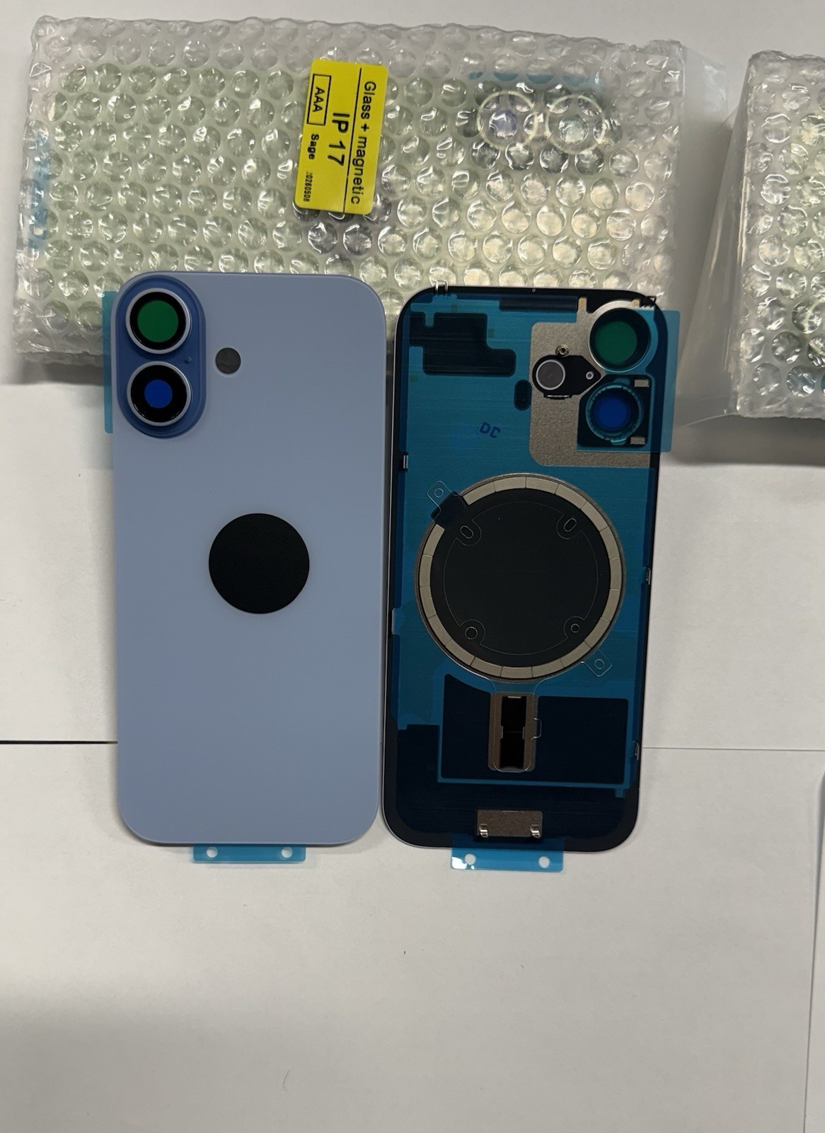 Back Glass  replacement For iPhone 17 Blue Color With Metal & Magnetic