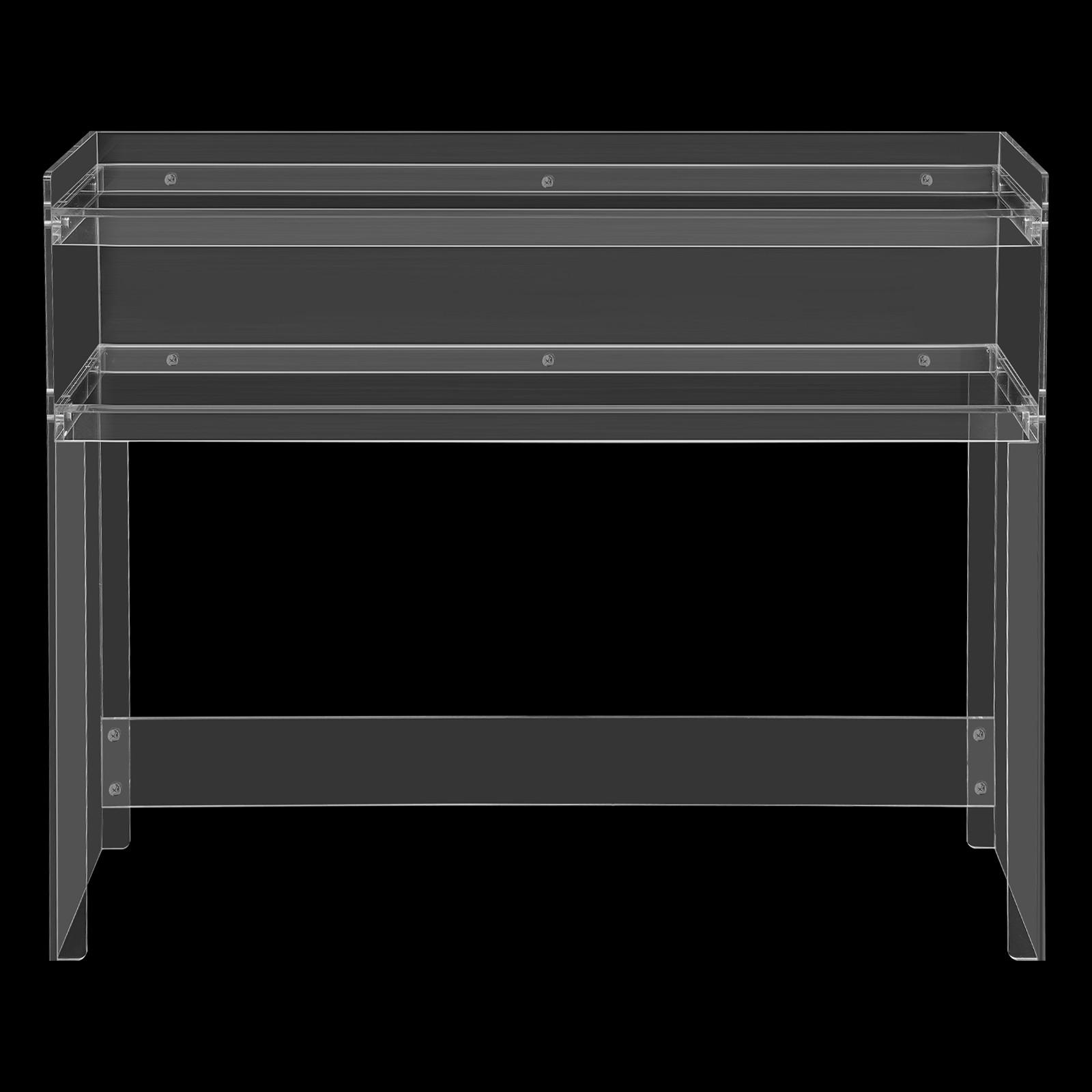 2 Tiers Modern Acrylic Desk Small Entryway Table With Open Shelves Entry Table