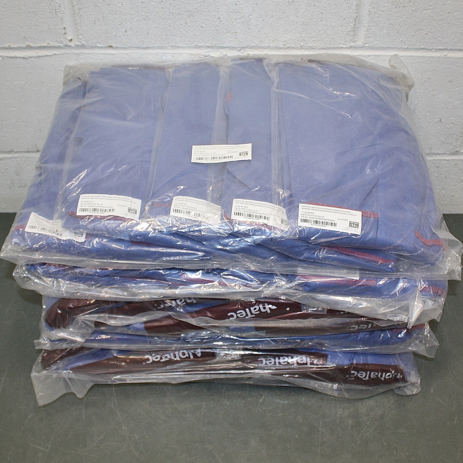 (25) Ansell Alphatec 681800 Plus FR Hooded Coveralls NR17-S-92-111-07, 3XL XXXL