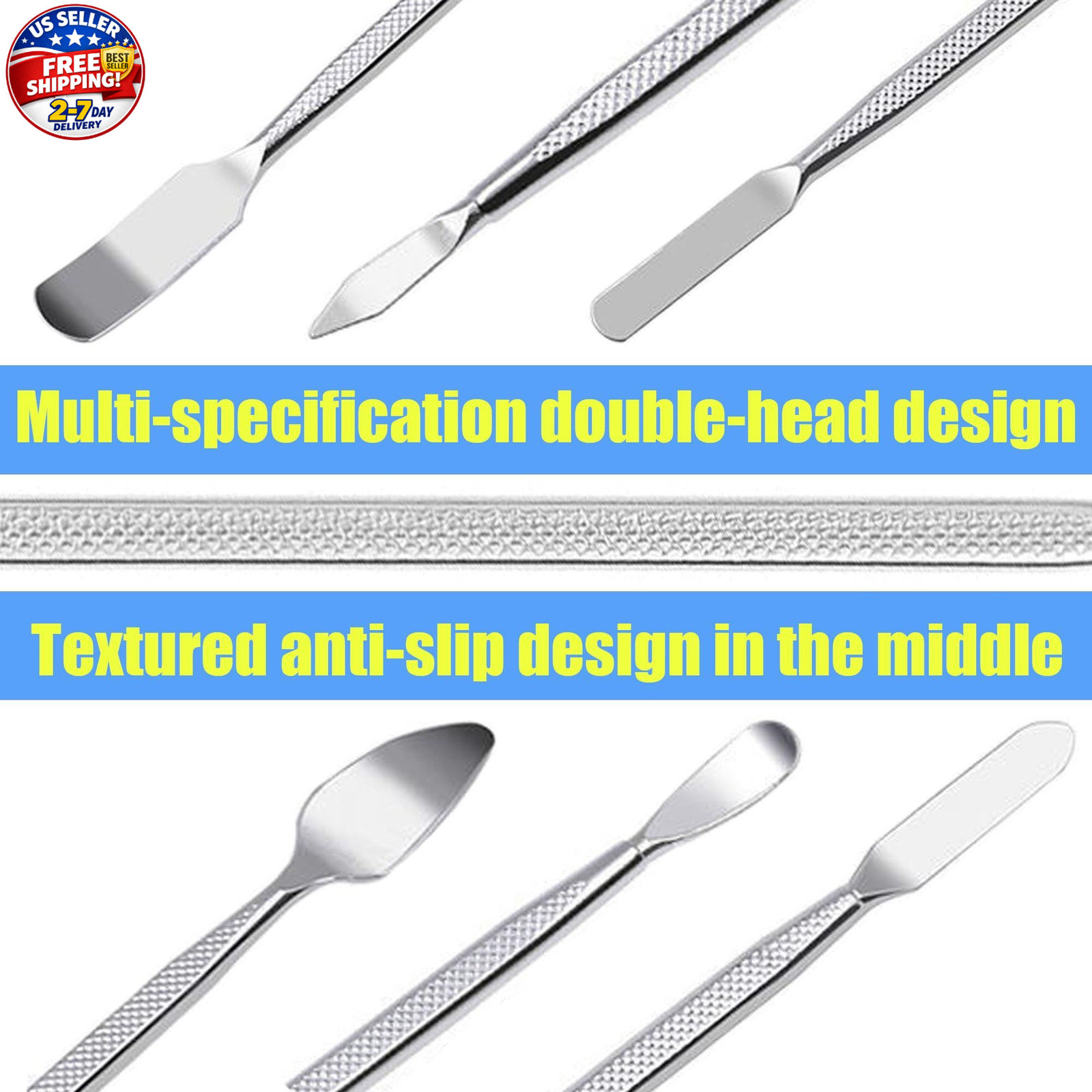 Oruiiju 6 Piece Metal Spudger Pry Tool Kit for Electronics Repair with Silver