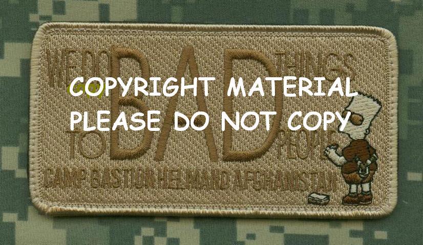 UK CAMP BASTION BART SIMPSON burdock-hook PATCH: We do Bad Things to Bad People