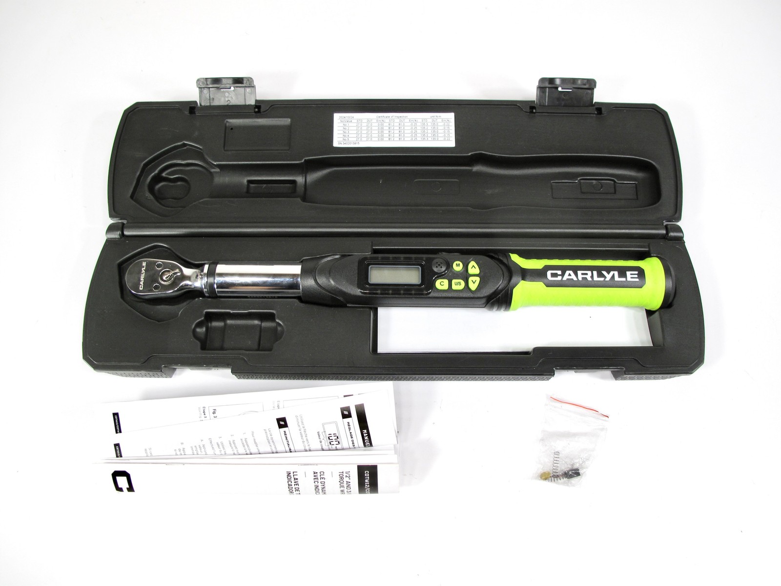 Carlyle CDTW38 3/8 Inch Drive Flex Head ft. lbs., in lbs., N-m kg-cm Digital