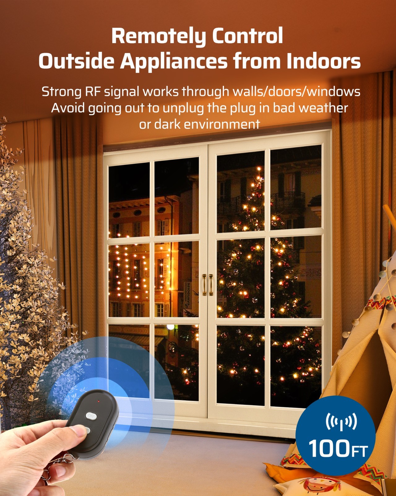 DEWENWILS Outdoor Wireless Remote Control Outlet, Remote Controlled Light Switch